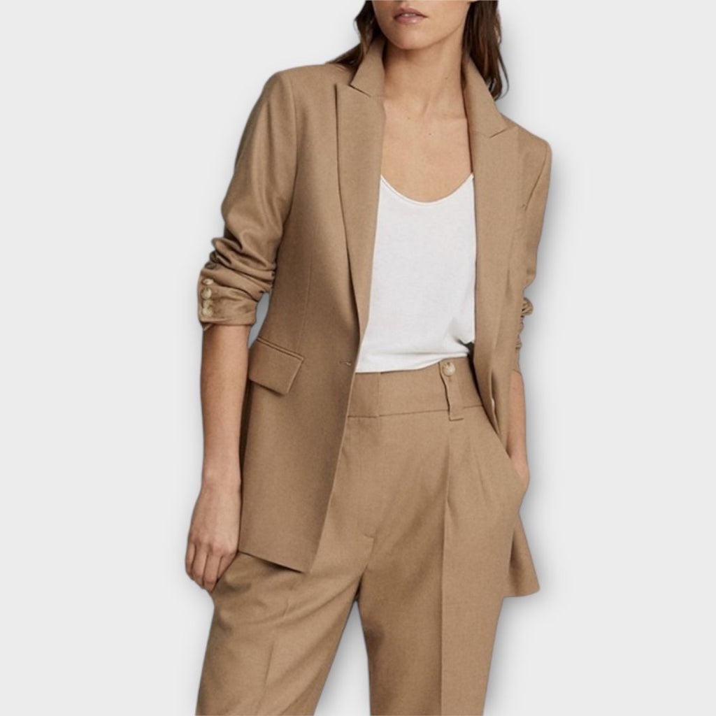 Nwot Reiss Esther Wool Blend Single Breasted Camel Tan Blazer Size 4
